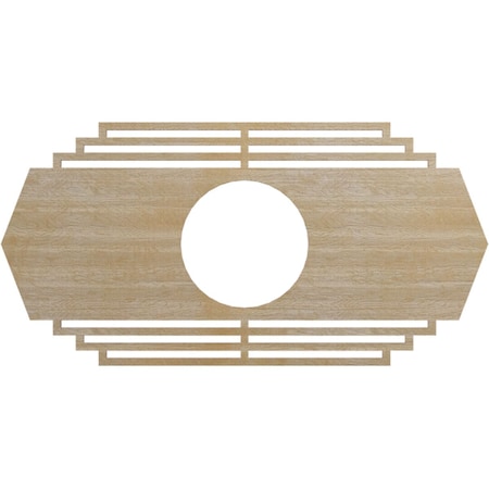 Ekena Millwork Chrysler Wood Fretwork Pierced Ceiling Medallion, Birch, 24"W x 12"H x 6 1/4"ID x 1/4"T CMWP24X12X0250CSBI